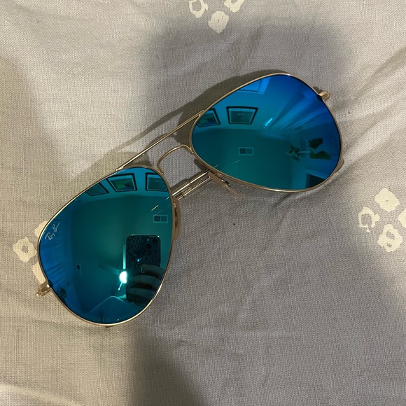 Reflective Blue Raybans - Picture 4 of 8